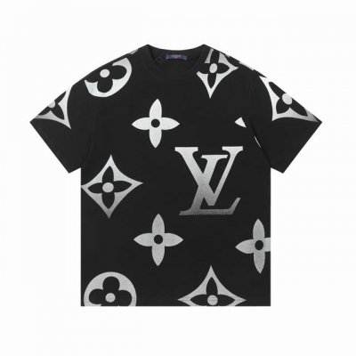 上新 高版本 louis Vuitton路易威登 大三花印花短袖 最高版本 定制面料260克100%双纱棉 驴家拉浆印花字母结合 辅料 开模原版过鉴定领标100