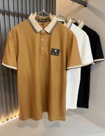 Loro Piana诺悠翩雅 2025春夏男士Polo衫，最新的贸易订单短袖T恤，全品相！！网红款！采用Logo图案皮革设计！上身舒适透气，不僵硬，整体有着丰富