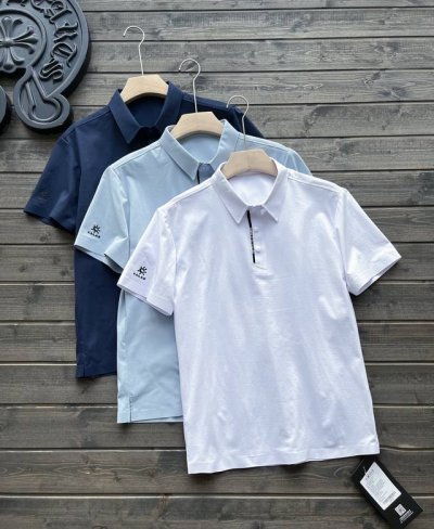 k石头家压胶工艺速干Polo衫夏季防晒商务翻领快干透气运动短袖 M-Xxl 黑色 白色 浅蓝 原纱吸湿速干科技面料，此款科技面料他既有棉的质感，领子，门襟，袖口