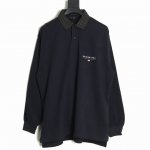 balenciaga 巴黎世家 格纹领长袖Polo 定染的280克小毛圈棉 胸口的小标是进口机百灵达刺绣丝网厚版印花 开模贝壳扣细节拉满 宽松版型一刀未改 F