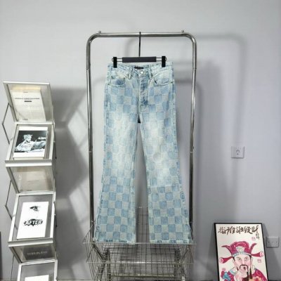 供 复刻版本 Louis Vuitton 路易威登 棋盘格牛仔裤 喇叭裤 轻奢主义 正确版本 原版一致 定制原版丹宁斜纹全棉牛仔面料，Marque Luuitt