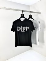 Dior。2025春夏新品时尚圆领短袖高级定制百搭款式！更有实用感 任何人都可以轻松驾驭 采用丝光面料制作，奢华经典品牌Logo设计，1F非常显档次懂货的必须入