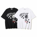 1135# Off-White纯棉260G重磅绘画箭头2013-印花短袖T恤 黑色 白色 S M L Xl