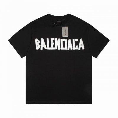 balenciaga巴黎世家胶带Logo印花短袖 采用280G纯棉双纱面料 上身舒适柔软 采用胶带凹凸印花工艺 整体高端立体 高版本可随意对比 三标齐全 颜色: