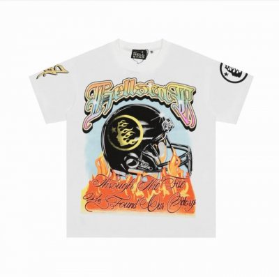 882# Hellstar Studios Short Sleeve 地狱之星 新款美式高街男女街头潮流宽松短袖 重工闪金印花 采用纯棉双沙面料。 重磅爽滑 索