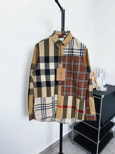 款号：151 纯原臻品 顶级原版复刻 Burberry 巴宝莉25Ss新款拼接款格子衬衫 格纹拼接定位设计 春夏推荐 男女同款 单独定染定织100支高密精梳棉，