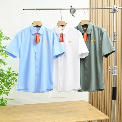 上新 米 款号 819200# hermes 爱马仕 2025夏季新款刺绣短袖衬衫 一款上身自带高级感精品衬衫 让你系日常休闲与商务一体百搭款 定制面料质感丝滑
