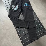 db-642 Evisu脏脏做旧牛仔长裤Evisu 福神牛仔裤 情侣款特供中山原厂原浆牛仔，面料环保，做旧拼接元素，和带有欧美风格的腰果花组合，与M的完美结合、