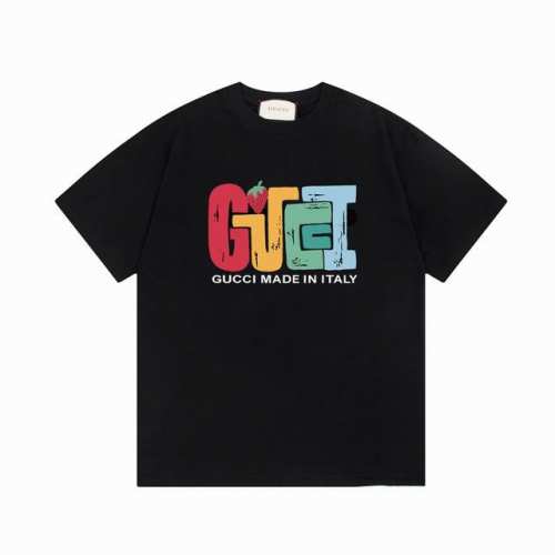 P80#E149 Gucci古驰25Ss早春系列 G家彩色趣味字体草莓印花图案 -采用双纱纯棉260G，面料颜色定制定染，不缩水不退色。手感舒服，质感超强全套辅