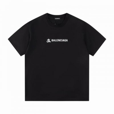 款号T05 巴黎世家 短袖T恤 男女同款 -采用原版280G100%纯棉面料 柔软舒适 螺纹同缸定染零色差 独家品质区别通货 欢迎对比 -颜色： 黑色 -码数：