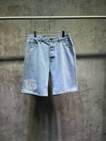 7566# Gucci古驰2025 春夏 洗水浅色环激光印花男女牛仔 短裤 码数:S M L Xl Gucci古驰2025早春系列 日常百搭时尚短裤！