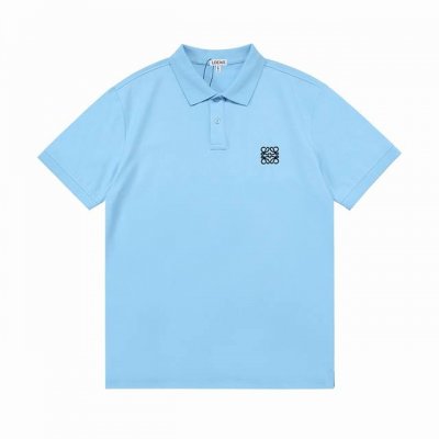 Loewe 罗意威 2025新款 经典Logo刺绣 男女同款 休闲polo衫 定制珠地棉面料 进口田岛机刺绣工艺 领标吊牌主唛三标齐全 颜色：天蓝色 尺码：M-