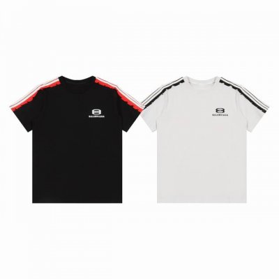 balenciaga 巴黎世家 25Ss专柜同步双环刺绣 Logo 情侣圆领短袖T恤-顶级版本 Color：黑色 白色 Size：S M L Number：24