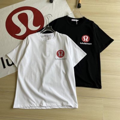 主图 夏季品质短袖Lululemon 露露乐蒙专柜同款早春系列 Lulu前后Logo印花圆领短袖T恤男女同款 定织定染纯棉240克重洗水面料，做工精细。男女同款