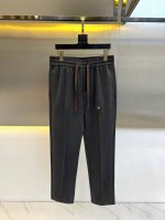 loro Piana 诺悠翩雅Lp -2025老钱风轻奢桑蚕丝抽绳休闲直筒运动裤，质感超强，面料采用100%木浆制造 高强超柔生物基纤维混纺面料，天然环保，保型