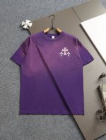 Chrome Hearts Ch克罗心十字架粉色烫钻短袖T桖 高级扎染工艺 版型大 宽松有型区别低版本瘦长版型上身拉胯 百分百承诺:顶级品质不做快餐货市面最高版