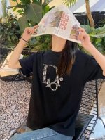 实拍细节图 +尺码表 Dior迪奥 Cd 字母贴布刺绣 Logo标识精工刺绣短袖 精致升级，灵感源自八十年代复古 原版面料 官方同款 定制260 克同缸染面料