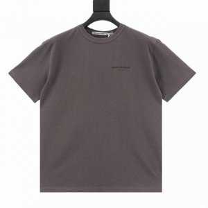 Alexander Wang 亚历山大王 25Ss 满天星满钻烫钻短袖T恤 采用定织定染 G长绒棉 螺纹面料同缸定染 重工水洗酵素成衣炒雪花工艺 打造做旧复古黑
