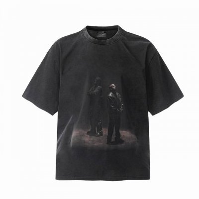 Vt9220 Kanye West侃爷演唱会限定复古水洗做旧短袖T恤 小领口设计 白墨数码直喷印花 高街复古重磅做旧水洗Vintage短袖 尺码：S M L X
