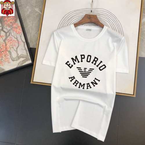 直 品牌 Armani阿玛尼 胖子福音 原单男士休闲短袖T恤，2025春夏新品，定制胸前顶级Logo 工艺、搭配整件细节 品质及剪裁设计都堪称一流，定制进口丝光