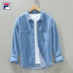 上新 斐乐Fila国潮清新休闲百搭春夏季高品质纯棉牛仔长袖衬衫外套 ◆精选牛仔棉面料 分量十足 有质感透气 宽松版 时尚前沿流行设计 多季节款 随意搭配 俊男靓