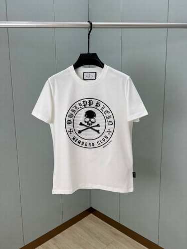 philipp plein 25春夏新品印花标识+水晶缀饰设计短袖T恤，采用定制80支3股纱纯棉面料；黑色 白色 S～Xxxl