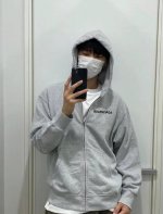 Balenciaga巴黎世家经典小标春季开衫拉链连帽卫衣毛圈外套 精选垂感一流复合双层南韩丝高级华棉面料 手感超棒 丝滑垂坠 质感高级一眼万年春季外套出行最优解