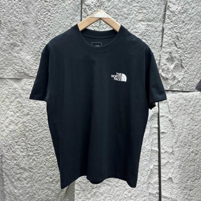 北面The North Face美版都市户外通勤男士纯棉T恤 山峰款 240克高品质面料 加厚加宽领口螺纹 黑色 铁灰 本白 m肩宽48胸围104衣长67 l肩