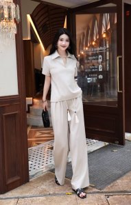 套装 新款 时尚洋气减龄休闲运动麻料套装Smlxl