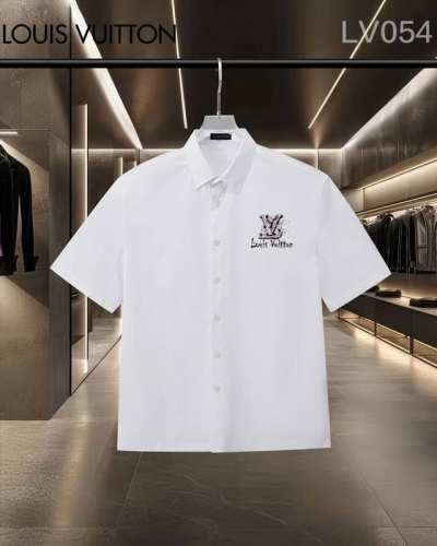 隔天出货 D Louis Vuitt*on路易威登 爆款来袭 经典Logo印花短袖衬衫 2025ss官网新款短袖 衬衫 衬衣，精美LOGO印花 高端版本，专柜定