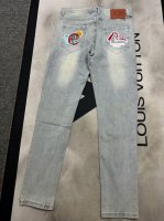 oc-569 Evisu脏脏做旧牛仔长裤Evisu 福神牛仔裤 情侣款特供中山原厂原浆牛仔，面料环保，做旧拼接元素，和带有欧美风格的腰果花组合，与M的完美结合、
