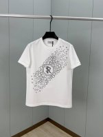 stefano Ricci 史蒂芬 25春夏新品Sr黑色水晶装饰短袖T恤，后背、袖边经典标志刺绣设计；采用定制80支双股丝光棉面料；黑色 白色 S～Xxxl