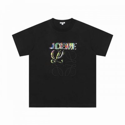 we14# 顶级代工品质 Loewe 罗意威25Ss 彩色印花刺绣Logo短袖T恤 不需要所谓烂大街的华丽文案 主打品质 面料经过2次高温缩水固色 不变形不缩水
