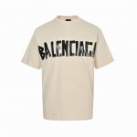 Balenciaga 巴黎世家 24Ss 美纹纸胶带短袖 采用32S 1*2精棉双纱平纹，230克；搭配32S + 70D拉架95 精棉*5%氨纶双纱罗纹。运用