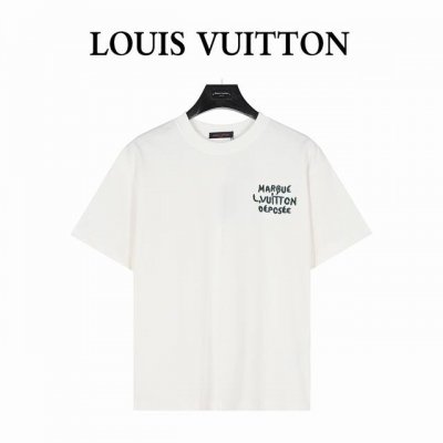 louis Vuitton 路易威登 25Ss 胸口Logo字母刺绣短袖T恤 购入原版开模打造 全套定制辅料 所有细节完美还原 定织定染260G纯棉双纱紧密棉面