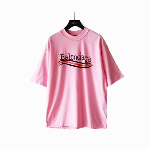 实拍细节图 +尺码表 巴黎世家 Balenciaga前后可乐海浪标志磨破双面穿短袖 椭圆机进口胶浆工艺 整体印花无牙边 32S240G双纱精梳棉布料 大货三标齐