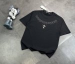 潮牌Chromehearts 克罗心满天星圆领短袖T恤 240G双纱潮牌专用棉 纹理清晰 质感满满 同缸定染1 1无色差精密纯棉螺纹 层搭叠穿 自留好货 强烈推
