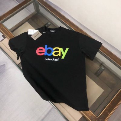 Abalen*Ciaga 巴黎世家 2025春夏最新款短袖T恤，男女同款定制专属纯棉面料，定制原版工艺螺纹，胸前撞色字母Logo印花设计！简约大方，从容百搭，档