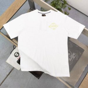 款号 Ws2465 高版本 2025新款Evisu福神大M板雾锦鲤跳龙门图案Logo字母印花休闲情侣圆领短袖T恤 经典永远不会过时 人手必备款 250G双纱纯棉
