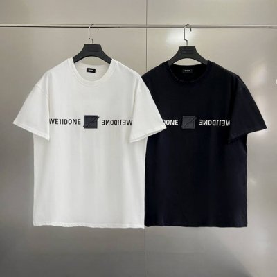 款号W20 we11Done 25Ss 基础标语硅胶立体感标语情侣宽松圆领短袖T恤-原厂品质 color 黑色 白色 size S M L Xl 面料采用280