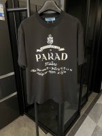 高版 Prada 普拉达 25Ss 字母皇冠短袖T恤 黑 重磅克重260G纯棉双纱面料 螺纹定织定染通肩拉条工艺增加衣物清洗寿命 触感舒适 品质上乘 全套辅料定