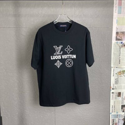 C06 lv 路易25Ss 300克重早春新款立体胶字母Logo印花短袖轻奢主义 男女日常通勤穿搭必备单品正确版本欢迎对比详细特征 100%纯棉双纱汗布面料 同