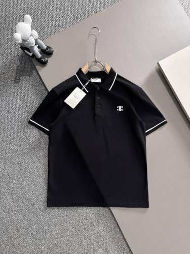 赛琳Celine 25Ss 男士商务休闲纯色翻领短袖polo 珠地棉面料 上等长绒棉花原料 面料属性皆为上乘 网眼结构细腻自然 舒适性与透气性完美兼备 触感体验