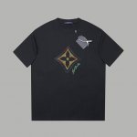 LV 25Ss早春新款 Lv珠片刺绣短袖 轻奢主义 男女日常通勤穿搭必备单品 正确版本 欢迎对比 详细特征 320克100% 纯棉双纱汗布面料 同缸定染特种加粗