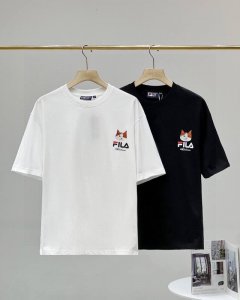 Fila斐乐Pepe联名小猫经典款印花休闲宽松情侣款 短袖T恤 款号：C321 颜色: 黑色 白色 细节版本一比一复刻 重磅专柜最新款！走一波！绝对私房牛货！