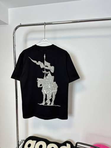 款号：Hmy76# 巴宝莉Bbr Burberry 3D立体发泡印花大战马Logo短袖T恤 正儿八经270克纯棉双砂面料 所有面料均已提前做过缩水 品质第一 所