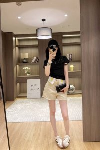 Chrome Heart* 新款修身圆领短袖 拼接腰头牛仔短裤 一套穿搭超吸睛 颜色显白显气质 一套必入 3149短裤Sml 5097短袖Sml 90