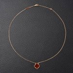 Van Cleef Arpels梵克雅宝Vca 经典四叶草项链 红色 #纯银镀金版本 附全套包装，包装损坏扣除30元，谢谢谅解