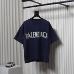 balenciaga 巴黎世家 25Ss 水洗美纹纸胶带炒色破洞短袖T恤 夏日多巴胺水洗美纹纸黄胶带破坏系列胸口印花采用康丽数码直喷工艺 字母褶皱感形态逼真 字