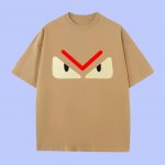 p90 高端品质 fendi 2025Fall 春夏系列 小怪兽眼睛短袖T恤 区别普通印花 定织270G32支双纱纯棉面料 宽松版型 男女同款 size：S M